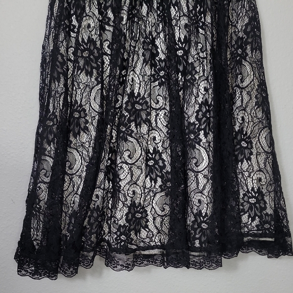 Y2K B Darlin Lace Fit & Flare Dress Size XS/S/0/2 Black Padded Cocktail - Picture 3 of 13